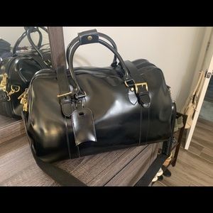 Black Leather Duffle